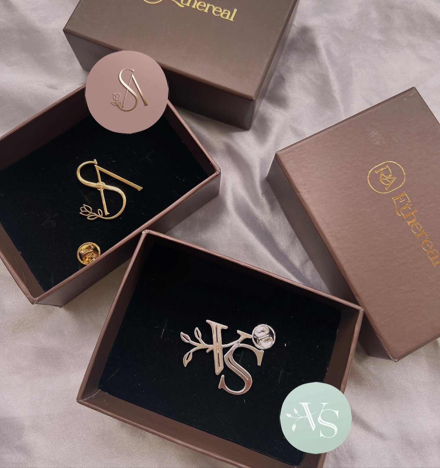 Monogram Brooch