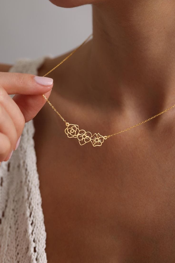 Dainty Birth Flower Necklace