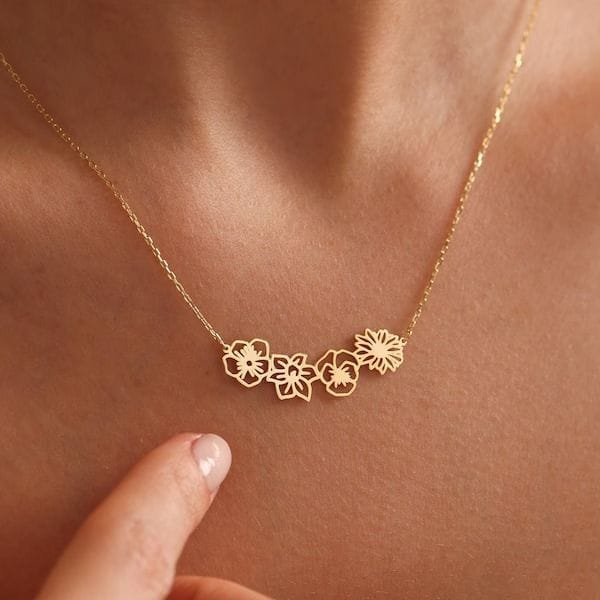 Dainty Birth Flower Necklace