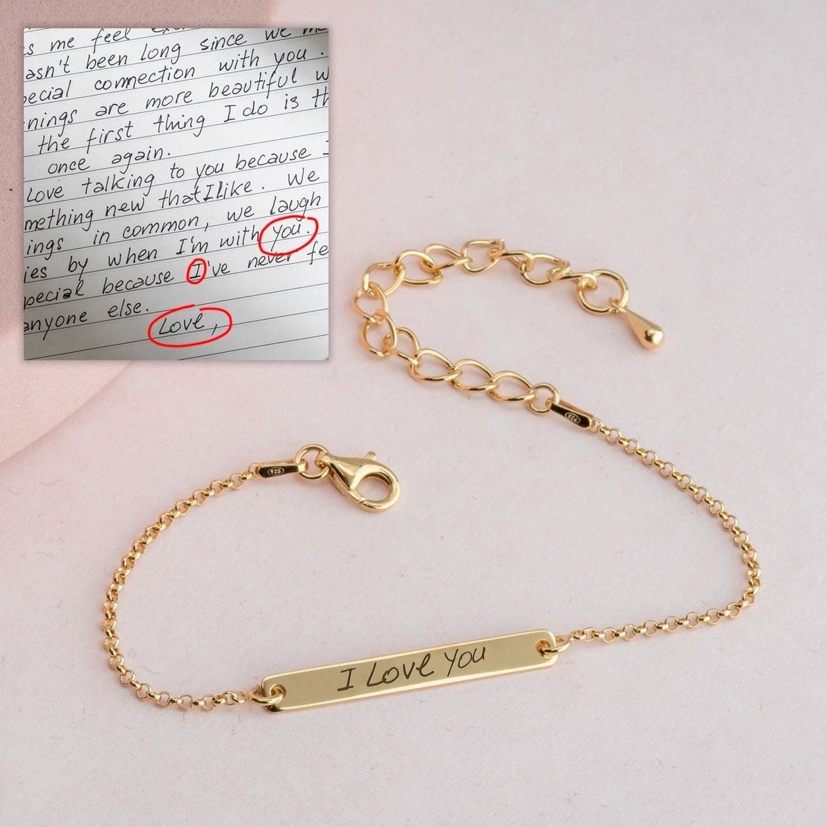 Engraved Handwriting Bracelet