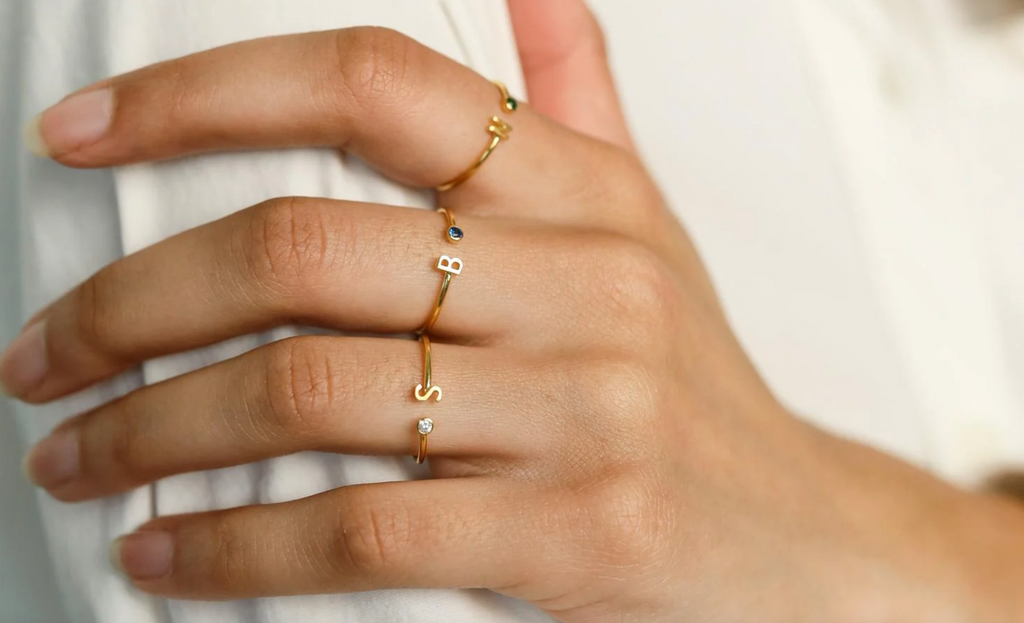 Initial Birthstone Ring