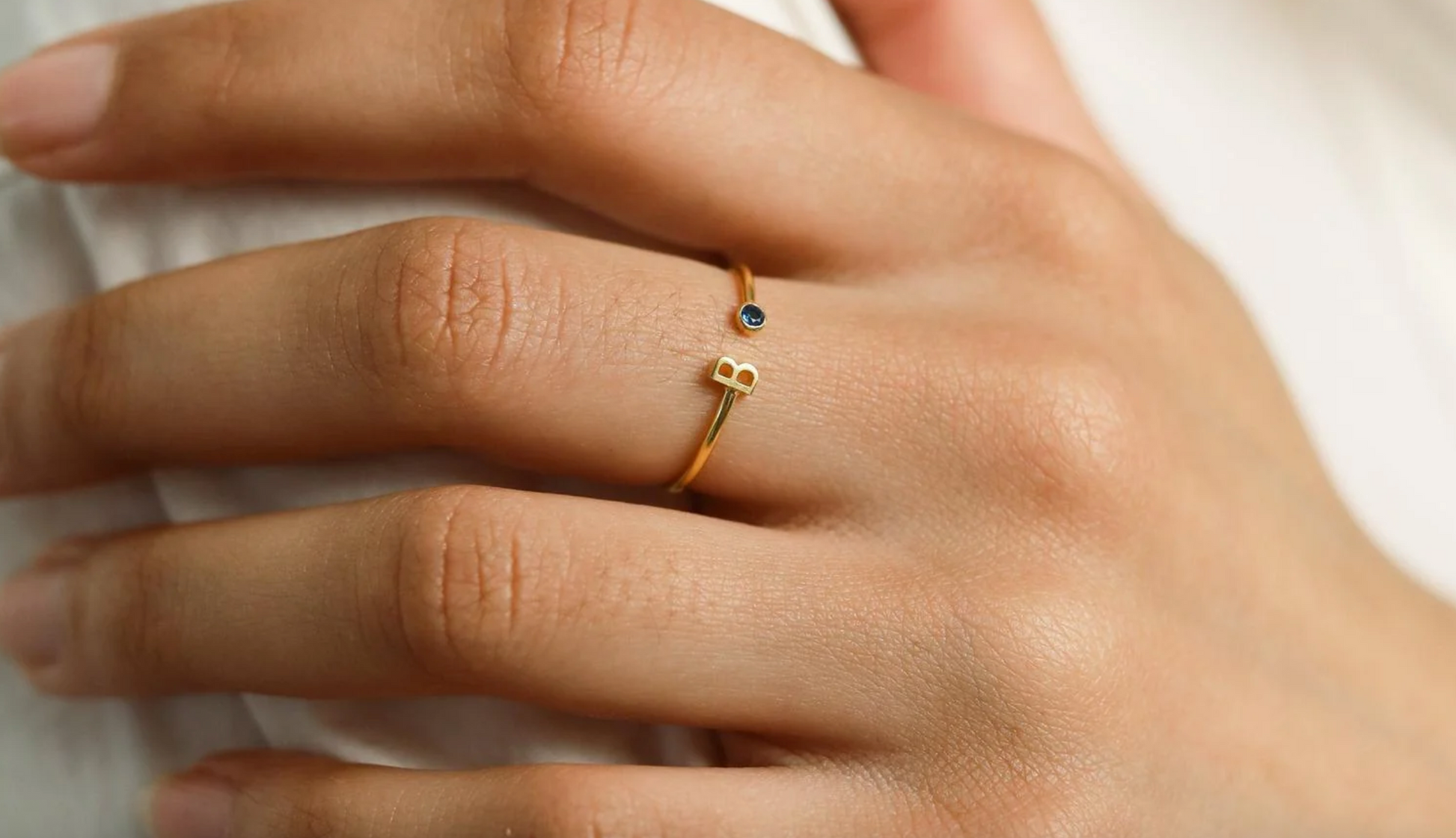 Initial Birthstone Ring