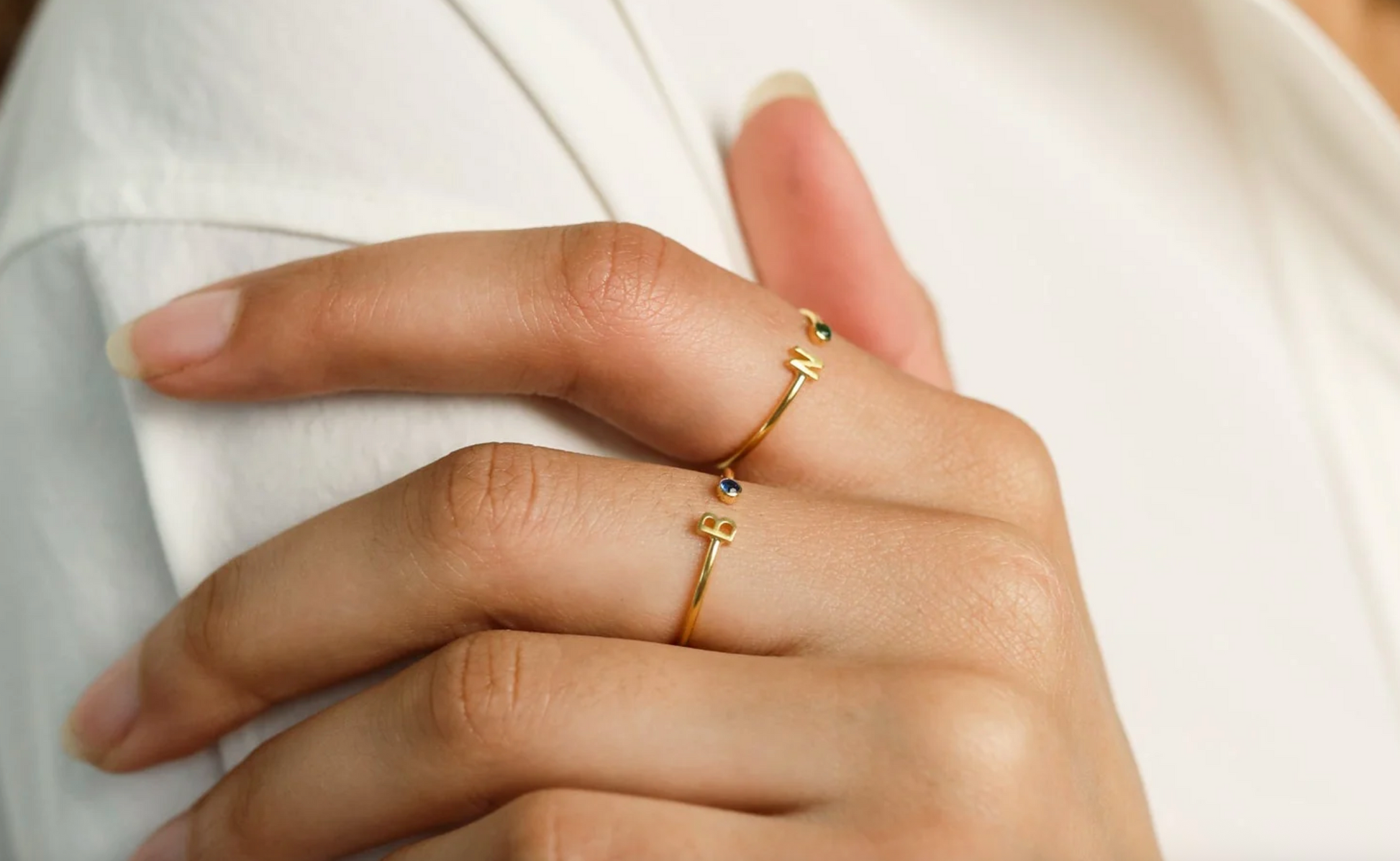 Initial Birthstone Ring