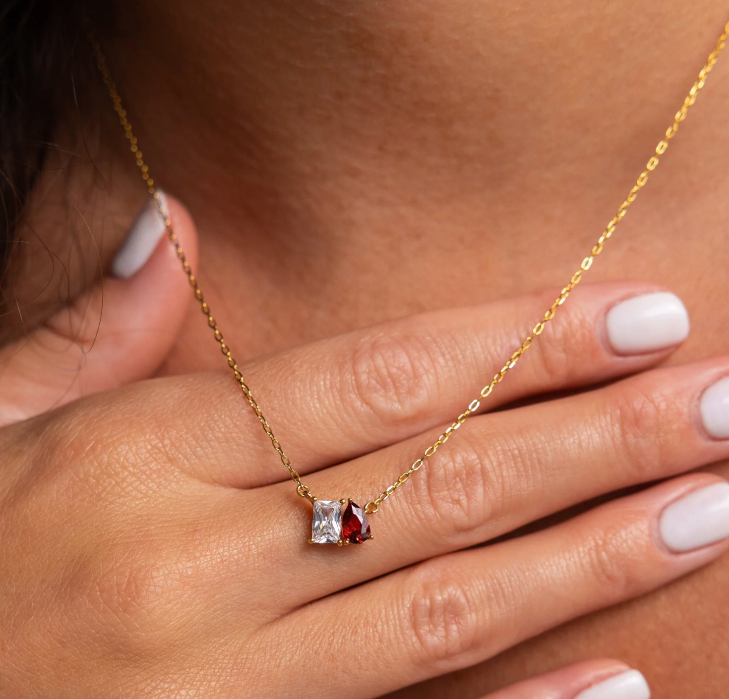 Toi et Moi Birthstone Necklace