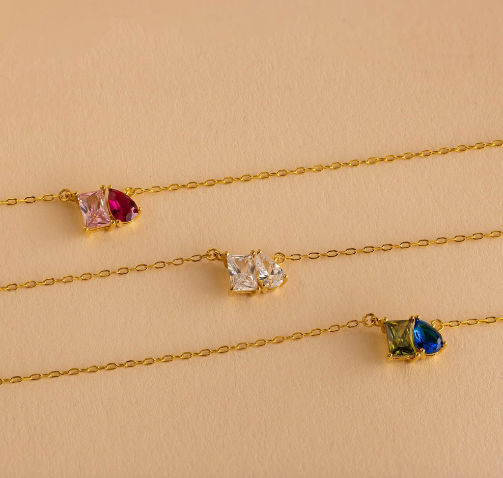 Toi et Moi Birthstone Necklace