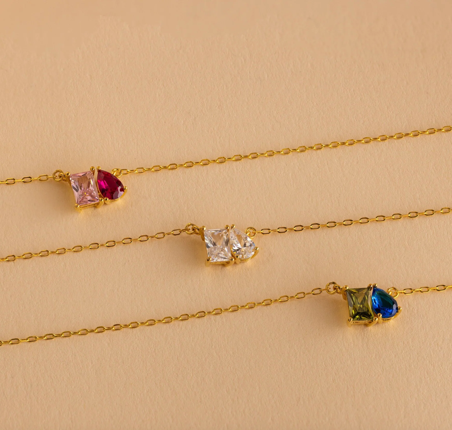 Toi et Moi Birthstone Necklace